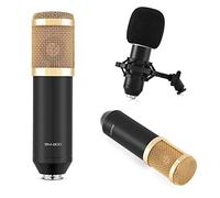 Zerone BM-900 Microfono cardioide a condensatore per studio professionale, radiodiffusione, con supporto antiurto, cappuccio anti-vendita in schiuma, cavo di alimentazione