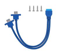 Zerone - Cavo anteriore femmina da 19 pin/20 pin, 0, con doppia USB 3.0 per supporto del pannello della scheda madre con foro a vite