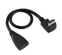 Zerone - Cavo di prolunga HDMI a 90/270 gradi e femmina ad alta velocità, supporta video 3D, Full HD e 1080p, colore: nero, 0,