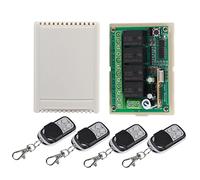 Zerone Interruttore di Controllo Remoto 4 Vie Multifunzione Wireless con 100 Metri di Intervallo Ricevitore Relè A Relè 12V per Tutti i Campi