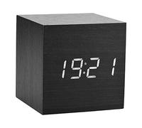 Zerone Orologio da Tavolo LED con Sveglia Digitale, Display Data e Temperatura, Forma Cubo Nero - Orologio da Viaggio, Sveglia da Scrivania, Orologio Digitale per Casa e Ufficio