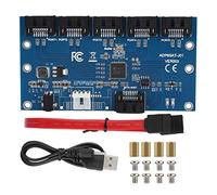 Zerone Porte SATA3.0 da 1 a 5 Hub SATA Splitter Swith Scheda Moltiplicatore Scheda Madre Scheda Riser da 6 Gbps Supporto Scheda di Espansione SATA 3.0 Supporto PM JMICRON JMB575