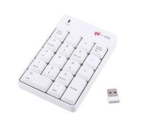 Zerone Tastiera numerica wireless USB, portatile 2,4GHz con 18 tasti numerici per laptop, notebook, computer desktop e accessori (bianco)