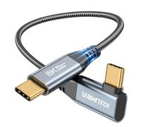 ZeroneTeck Cavo ad angolo retto da USB C a USB C, 40 Gbps/8 K/240 W, 0,3 m, nero