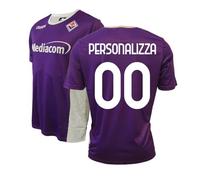 ZeroPlayer Maglia Replica Ufficiale Fiorentina Personalizzabile con Nome e Numero a Scelta, Modello Home Stagione 2025/2026, Viola, Bianco, Adulto, Ragazzo, Bambino, Taglia Medium