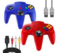 ZeroStory Controller N64 classico, controller N64 cablato con cavo AV N64 da 1,8 m per console di videogiochi N64 (rosso e blu)