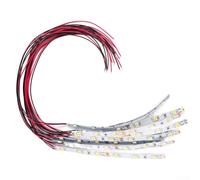 Zeroupshop 10 strisce luminose bianche pre-cablate con 6 LED SMD per modellismo ferroviario e case delle bambole, lampada flessibile 12 V-18 V AC/DC con cavo da 20 cm, luce calda o bianca (luce calda)