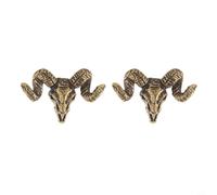 Zeroupshop 2 maniglie per porte in ottone a testa di pecora, gancio in rame a forma di animale, tiranti in metallo massiccio, per armadietti da cucina, cassetti, mobili, casa, ufficio, decorazione (B)