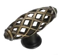 Zeroupshop 2 pomelli a gabbia per uccelli, in lega di zinco, 6 cm, tiranti per cassetti, per armadio, cucina, mobili, luce, design cavo di lusso, decorazione per la casa (A)