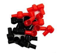 Zeroupshop 20 coperture per terminali della batteria, tappi angolari isolanti protettivi rossi, per auto, camion, barca, ATV, moto, 12 x 20 mm