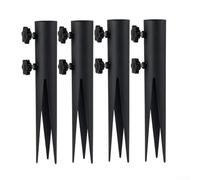 Zeroupshop 4 picchetti in acciaio per torce da giardino, picchetti in metallo, per luci esterne, lanterne solari, canne da pesca, ancoraggio sicuro, resistenti alle intemperie