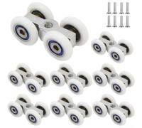 Zeroupshop 8 rulli per porta della doccia in lega di alluminio con ruote silenziose in nylon per pannelli scorrevoli in vetro e porte del bagno, set di ricambio semplice da installare