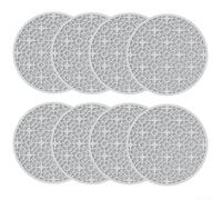 Zeroupshop 8 sottobicchieri in silicone antiscivolo da 10 cm, con scanalatura floreale, per bevande, tazze da caffè, cucina, tavolo, casa, ufficio, bar, accessori, con scanalatura floreale (grigio)