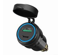 Zeroupshop Adattatore caricatore doppio USB con copertura impermeabile e lega di alluminio CNC, uscita 4,2 A, per moto DIN per presa Hella per GS R1200RT F800 F650 F700