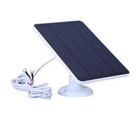 Zeroupshop Alimentatore a pannello solare da 4 W in silicone monocristallino con staffa di montaggio per cavo esteso per videocamera ad anello video campanello (bianco)
