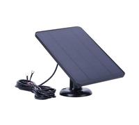 Zeroupshop Alimentatore a pannello solare da 4 W in silicone monocristallino con staffa di montaggio per cavo esteso per videocamera ad anello per campanello video (nero)
