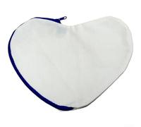 Zeroupshop Astuccio in tela a forma di cuore, borsa fai da te per disegnare e dipingere, carino astuccio da viaggio per cosmetici con cerniera per cancelleria e cosmetici, beige (G)