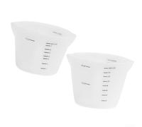 Zeroupshop Bicchieri di miscelazione in silicone traslucido, confezione da | silicone, resistente al calore da -40 a 230 °C, flessibile, infrangibile, sicuro per microonde e forno