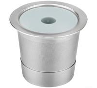 Zeroupshop Capsula filtrante riutilizzabile in acciaio inossidabile compatibile con macchine monodose 1.0 e 2.0, ricarica per capsule di grado 304 per birra, argento (uno)