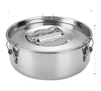 Zeroupshop Cestino per cottura a vapore in acciaio inossidabile 304 con coperchio, pentola multifunzione per cottura a vapore e cottura, accessorio da cucina resistente alla ruggine, argento, S