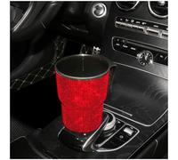 Zeroupshop Cestino portaoggetti da appendere con strass per auto, con design a clip, per console e cruscotto, colore pietra preziosa (diamante rosso)