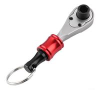 Zeroupshop Chiave a cricchetto da 1/4", in acciaio al cromo vanadio per mini utensili, con supporto magnetico per punte, doppia direzione 5, sgancio rapido, per spazi ristretti, compatta (1 pezzo)