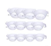 Zeroupshop Confezione da 12 piattini rotondi in plastica trasparente per piante, vassoi per vasi da fiori da 20/25/30 cm, per interni ed esterni, vaschette per raccogliere l'acqua per proteggere i