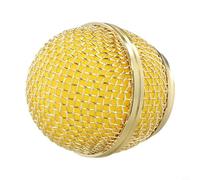 Zeroupshop Confezione da 4 griglie per microfono in acciaio, con parabrezza in schiuma, per Beta 58A 58 87A PG58, copertura di ricambio per testa in rete metallica da 5,1 cm, argento (oro)