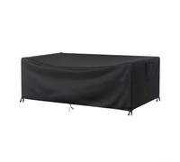 Zeroupshop Copertura impermeabile per mobili da esterno, per divani combinati, 420 D, resistente alla pioggia, alla neve, ai raggi UV, con prese d'aria e cinghie regolabili, colore nero (305 x 102 x