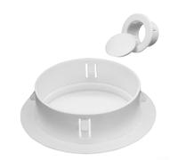 Zeroupshop Copertura per foro da parete in plastica, 40-150 mm, rotonda, in rete, per aria condizionata, manicotto protettivo bianco, scudo decorativo, per interni ed esterni, facile da installare