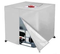 Zeroupshop Copertura per serbatoio dell'acqua 420D Oxford IBC, impermeabile, resistente ai raggi UV, per contenitori da esterno da 1000 l, con protezione antipolvere e chiusura a coulisse (argento)