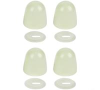 Zeroupshop Copribulloni luminosi per WC, si illuminano al buio per WC standard, plastica PP resistente all'umidità, decorazione color crema, installazione manuale rapida, 4 pezzi (A)