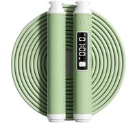 Zeroupshop Corda per saltare digitale con contatore LCD, corda per saltare regolabile per allenamento fitness, conteggio elettronico corda per saltare con manici ergonomici per esercizi, blu (verde)