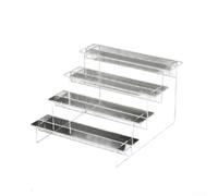 Zeroupshop Espositore a 4 ripiani in acrilico trasparente, organizer per profumi, cupcake, 20 cm