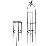 zeroupshop Garden Obelisk, supporto per piante rampicanti in metallo, altezza 2 m, per rose, viti e ortaggi, gabbia da giardino antiruggine con palo da 40 cm, per decorazione esterna e interna del