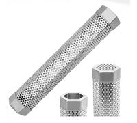 Zeroupshop Generatore di tubi in acciaio inox da 30,5 cm per barbecue, affumicatore a pellet di legno, per grigliare a freddo e caldo, con fori per griglia elettrica a gas, carbone (tubo affumicato)