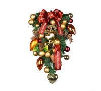 zeroupshop Ghirlanda Natale per cuore Rovesciato con Fiocco per Ghirlanda | Design per cuore rovesciato, fiocco elegante, per ideale ingresso, festosa per unica, per facile appendere