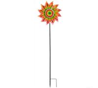 Zeroupshop Girandola a vento con girasole, 122 x 29 cm, in metallo, con design rustico in ferro, per cortile, prato, patio, ingresso, decorazione esterna, stile campagna (B)