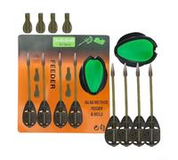 Zeroupshop Inline Methods Feeder per pesca alla carpa esca gabbia manica costruito in lega di zinco, con peso integrato e manicotto rotante tappo per esca stabile rig (D)