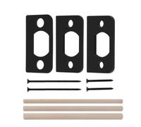 zeroupshop Kit di 3 distanziatori per porte interne in acciaio inox, per risolvere problemi di disallineamento della porta e del fermo (piegatura nera)