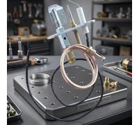 zeroupshop Kit di sicurezza di accensione ODS0027 per bruciatori a fiamma continua con elettrodo e termocoppia, ricambio per riscaldatori a gas camini forni, metallo