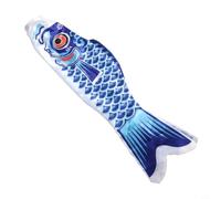 Zeroupshop Koinobori giapponese, 100 cm, materiale di seta artificiale (blu | Stampa vivace, resistente ai raggi UV, lunghezza 99,1 cm, decorazione da giardino e cortile, simbolo tradizionale