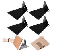 Zeroupshop Libreria sospesa invisibile in metallo, robusta, salvaspazio, design a forma di L, può contenere fino a 11,3 kg, per camera da letto, soggiorno, decorazione per la casa (confezione da 4)