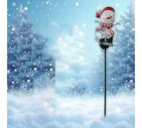 Zeroupshop Luce da giardino a forma di Babbo Natale da giardino con struttura in metallo, luce LED calda per vialetti, cortili e decorazioni per le vacanze all'aperto (artigianato con ferro e neve)