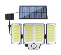 Zeroupshop Luce solare con sensore di movimento a 280 LED per esterni, lampada da parete impermeabile con rilevamento del corpo umano, 3 modalità di sicurezza dal tramonto all'alba, per giardino