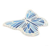 zeroupshop Morbido tappeto a forma di farfalla per bambini, non perde pelo, tappeto in peluche per camera di ragazze e ragazzi, decorazione per la stanza dei bambini, 20 x 20 cm (uccello blu blu)