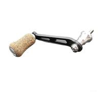 Zeroupshop Mulinello da pesca in fibra di carbonio con manico singolo da 70 mm, con impugnatura in sughero in gomma, compatibile con mShimano Stradic per Sahara e Sustain(argento)