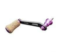 Zeroupshop Mulinello da pesca in fibra di carbonio con manico singolo da 70 mm, con impugnatura in sughero in gomma, compatibile con mShimano Stradic per Sahara e Sustain, viola