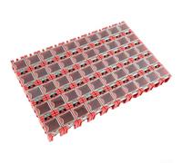 Zeroupshop Per 50Pcs Per Scatole Di Immagazzinaggio Componenti SMD, Kit Di Custodia Elettronica In Plastica Con Labbro Elastico, Contenitore Organizzato Per Resistori Condensatori, 25X30x20mm (Rosso)