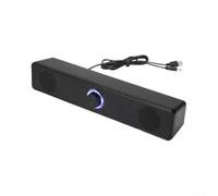 Zeroupshop per TV Audio Speaker 31,5 centimetri Ottico AUX USB Ingresso per | Design salvaspazio da 31,5 cm, alimentato tramite USB, si adatta sotto la TV, trasparente, finitura nera